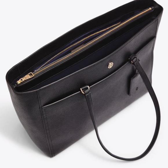 Tory Burch Medium 'Robinson' Tote Black Saffiano - Picture 2 of 4